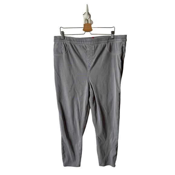 SPANX Women's Plus 3X Gray Soft Knit Twill Jean-ish Leggings Skinny Jeans - Picture 1 of 8